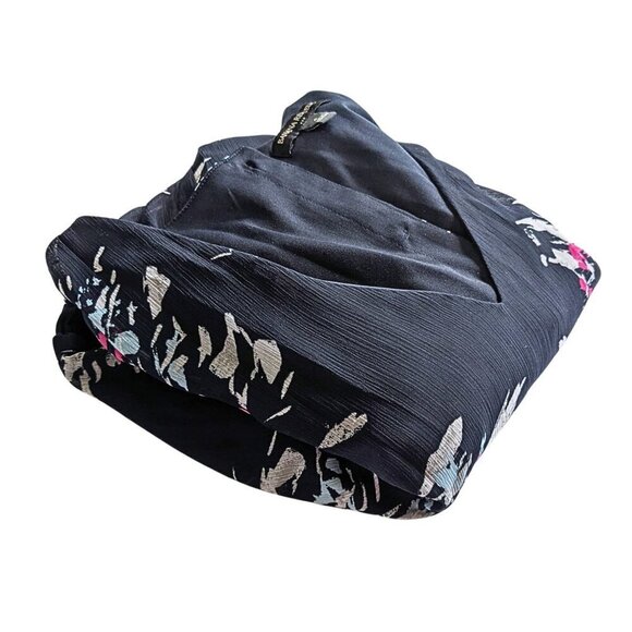 BANANA REPUBLIC Navy Pink Cutout Back Cool Combo Printed Lined Midi Dress Size 4 - Picture 8 of 9